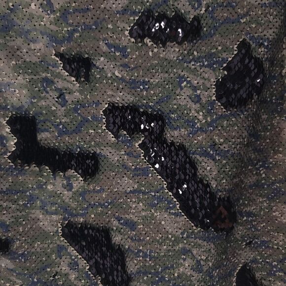 Free People One Camo Mini Skirt Reversible Sequin Back Zip Closur Womens Size 6 - Picture 10 of 16